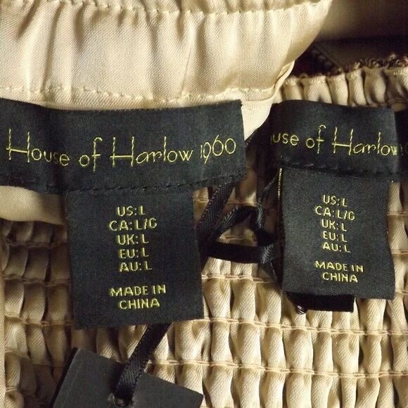 new HOUSE OF HARLOW 2pc Set/Outfit, L, Baggy Pants/Crop Top, Light Sequins,Tweed - Picture 6 of 14